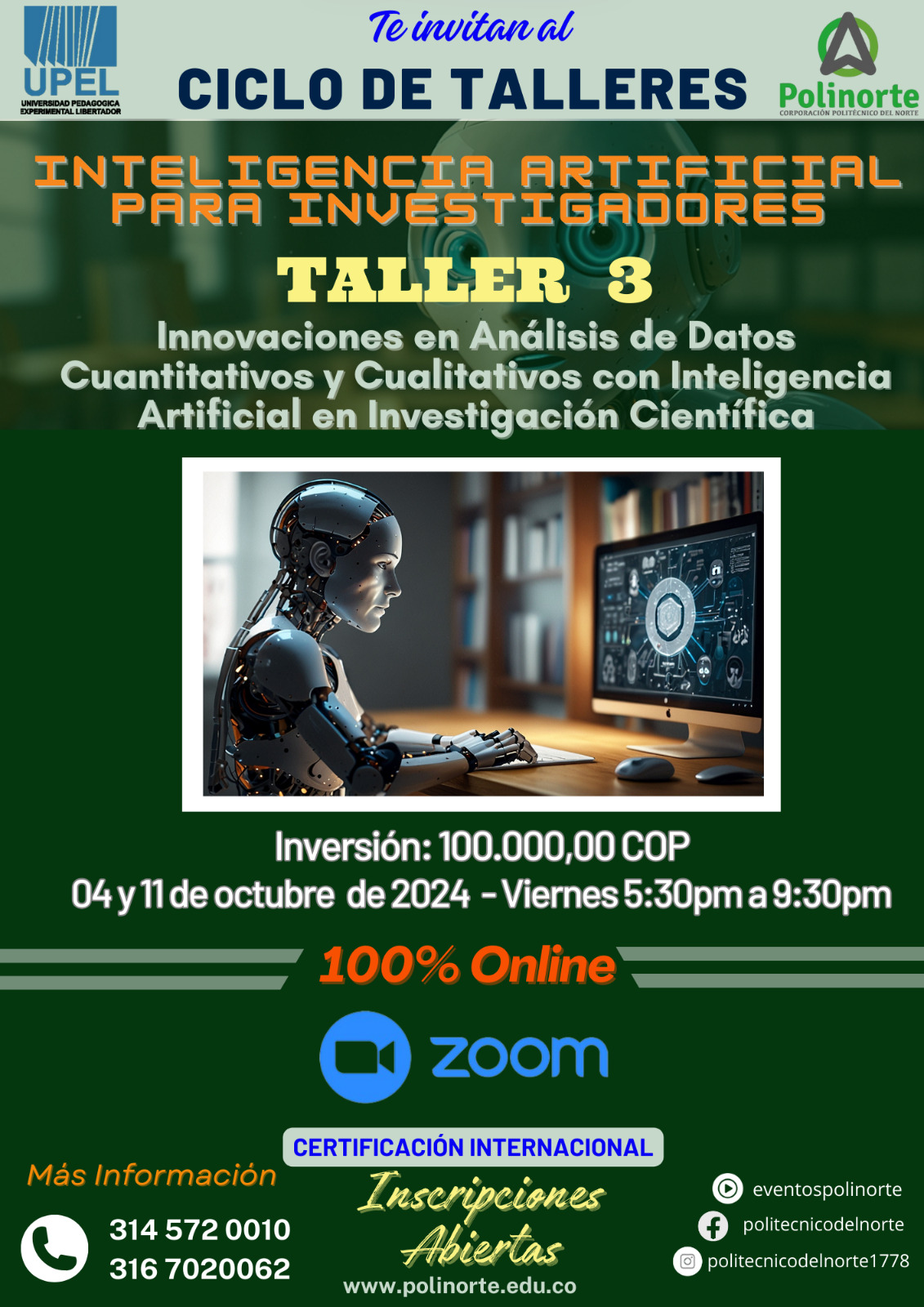 CICLO DE TALLERES: INTELIGENCIA ARTIFICIAL PARA INVESTIGADORES – TALLER 3